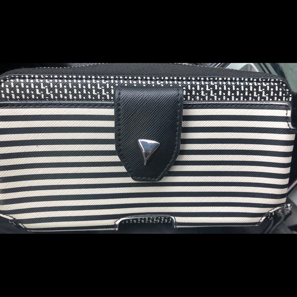 Stella Dot Striped Tech Wallet Wristlet Bag Purse